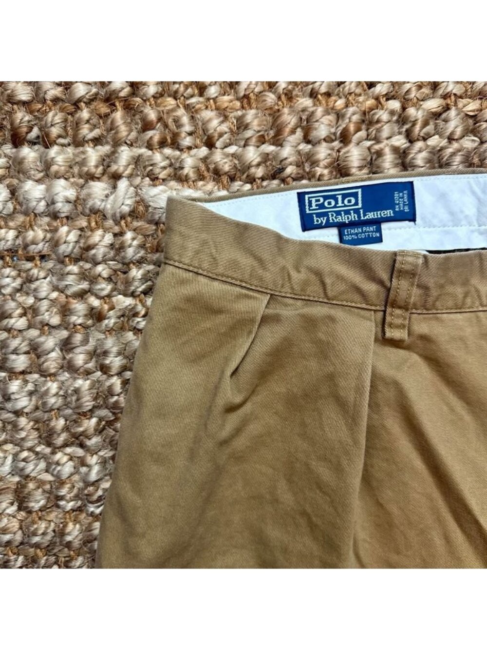 Vintage Polo Ralph Lauren Ethan Pant Khaki Chino Pants Pleated 36x30 Men’s Pony